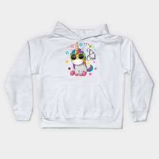 Cute unicorn with sunglasses. Very beautiful design for kids. Kids Hoodie